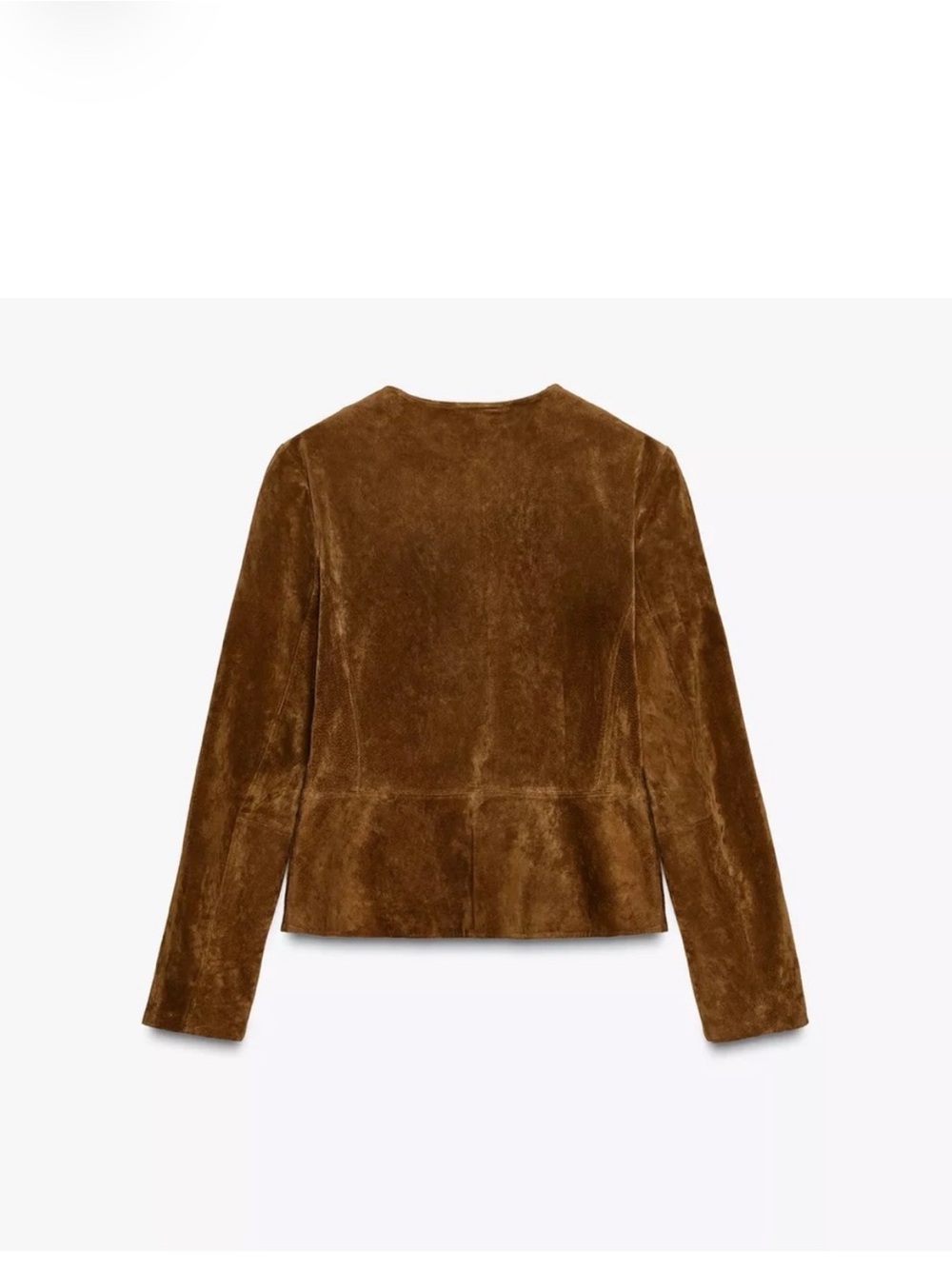 Zara Brown Suede Button-Down Jacket - Picture 5 of 13